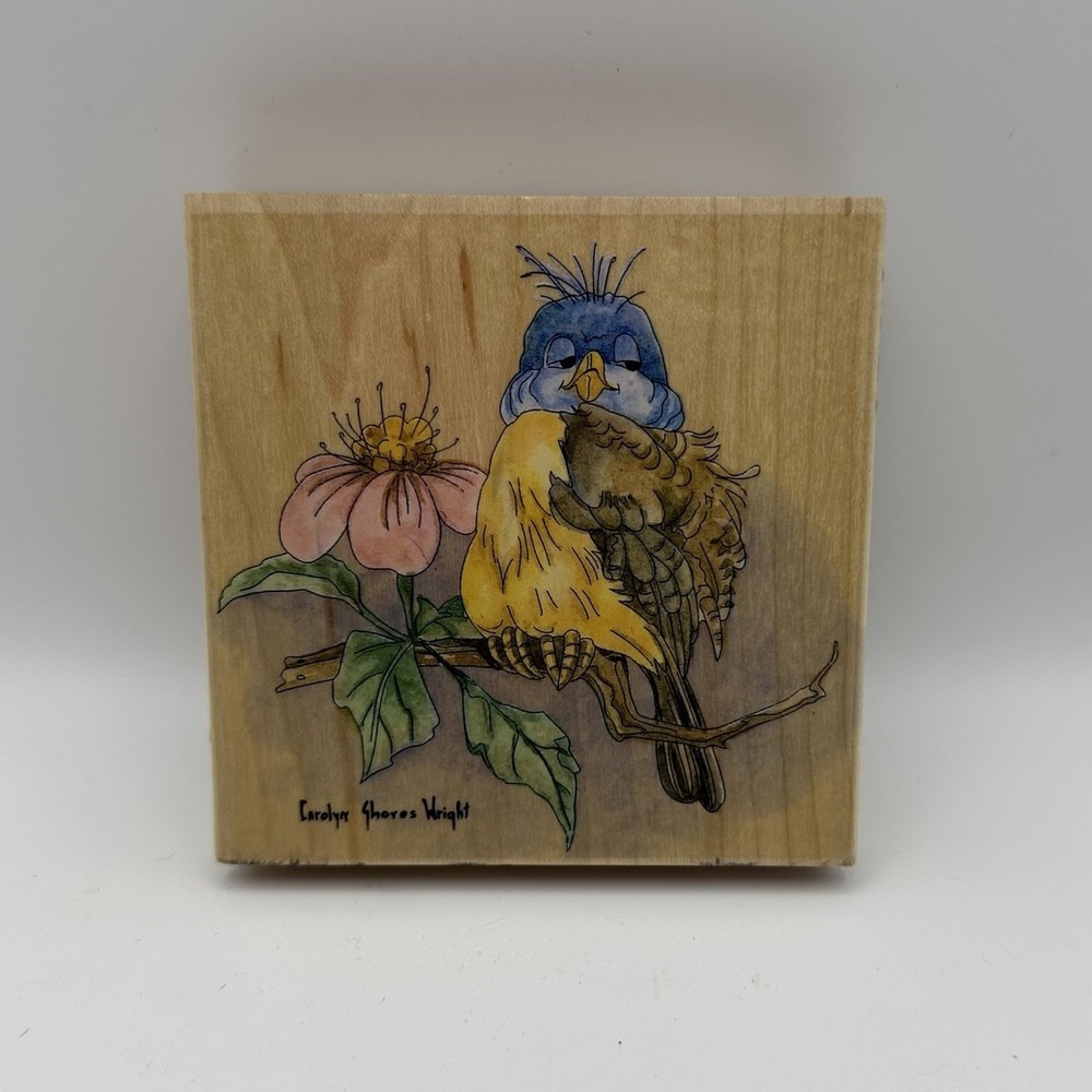 Stamps Happen Carolyn Shores Wright Bluebird 60042 Wood Rubber Stamp Vintage